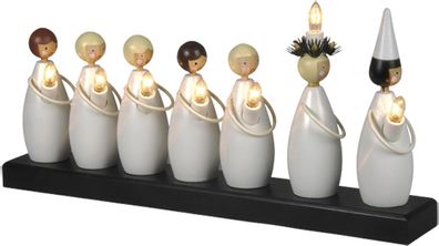 Star Fensterleuchter "Luciatag", 7-flammig, Holz, 22x48 cm