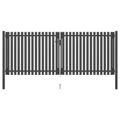 vidaXL Gartentor Stahl 4x1,7 m Anthrazit