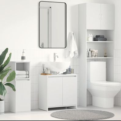 vidaXL Badezimmerschrank Weiß 60x33x61 cm Holzwerkstoff