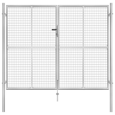 vidaXL Gartentor Verzinkter Stahl 306 x 250 cm Silbern