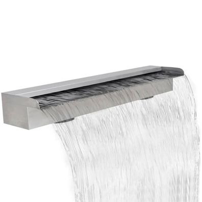 vidaXL Pool-Wasserfall Fontäne Rechteckig Edelstahl 90 cm