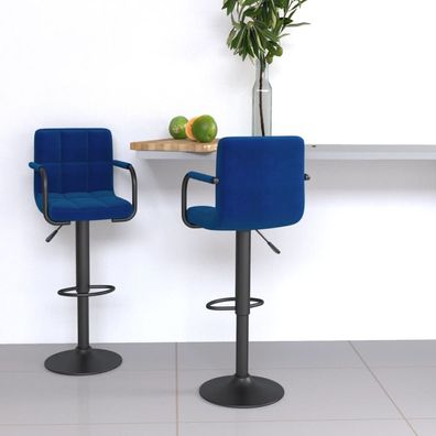 vidaXL Barhocker 2 Stk. Blau Stoff
