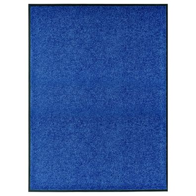vidaXL Fußmatte Waschbar Blau 90x120 cm