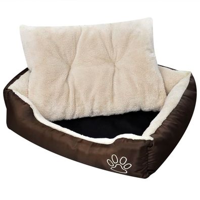 vidaXL Warmes Hundebett mit Polsterkissen L