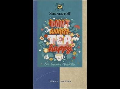 Sonnentor 6x Don't worry, TEA happy Tee, Doppelkammerbeutel 27g