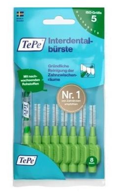 TePe Interdentalbuersten Groesse 5, 0,8 mm, 8 Stueck, Gruen