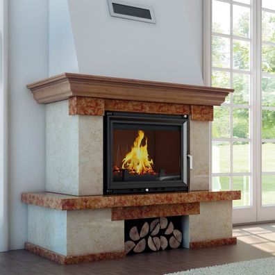 Einsatz Kamin Wassermantel KRATKI MAJA 8kW Ø180 Ecodesign Gusseisen SET