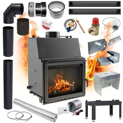 Einsatz Kamin Wassermantel KRATKI ZUZIA 12 Ø200 Ecodesign Gusseisen SET