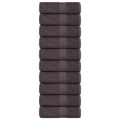 vidaXL Waschlappen 10 Stk. Anthrazit 15x21 cm 360 g/m² 100% Baumwolle