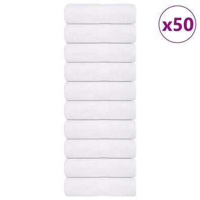 vidaXL Seiftücher 50 Stk. Weiß 30x30 cm 360 g/m² 100% Baumwolle