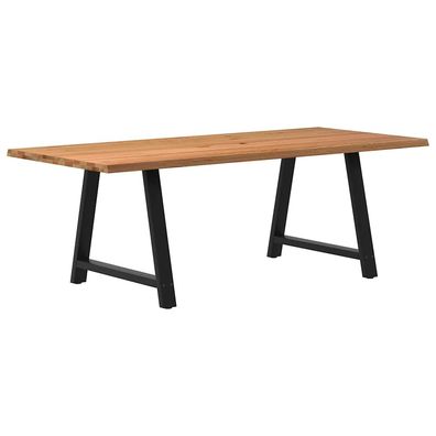 vidaXL Esstisch mit Baumkanten 220x100x74 cm Massivholz Eiche Rechteck