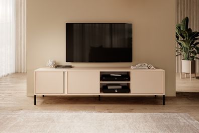 AX LIVING TV Lowboard beige Piemontesia - 202,9 cm Breite, modern