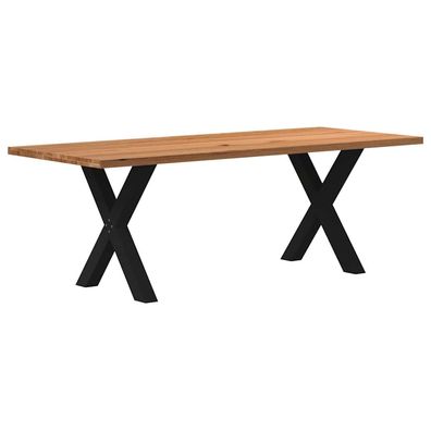 vidaXL Esstisch Hellbraun 220x90x74 cm Massivholz Eiche Rechteckig