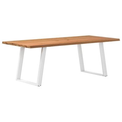 vidaXL Esstisch mit Baumkanten 220x100x74 cm Massivholz Eiche Rechteck