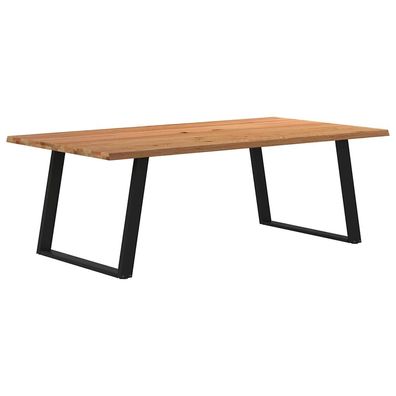 vidaXL Esstisch mit Baumkanten 220x120x74 cm Massivholz Eiche Rechteck