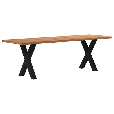 vidaXL Esstisch mit Baumkanten 240x80x74cm Massivholz Eiche Rechteckig