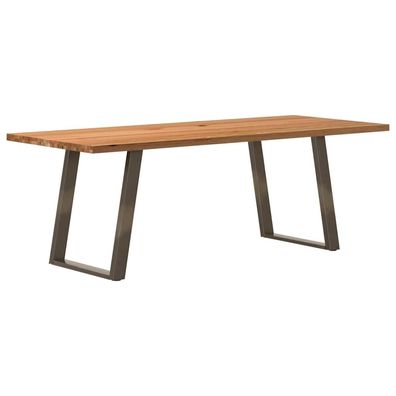 vidaXL Esstisch Hellbraun 220x90x74 cm Massivholz Eiche Rechteckig