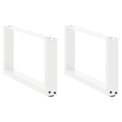 vidaXL Couchtischbeine U-Form 2 Stk. Weiß 70x(30-31) cm Stahl