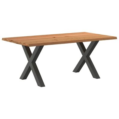 vidaXL Esstisch mit Baumkanten 180x100x74 cm Massivholz Eiche Rechteck