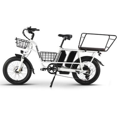 Familien E-Lastenrad 20" Fat Tire Cargo E-bike 48V 35Ah Doppelbatterien mit korb