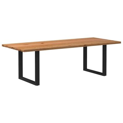 vidaXL Esstisch Hellbraun 240x100x74 cm Massivholz Eiche Rechteckig