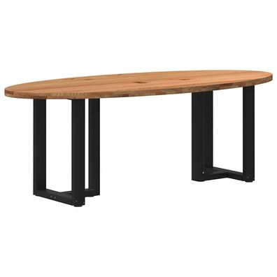 vidaXL Esstisch Hellbraun 220x100x74 cm Massivholz Eiche Oval