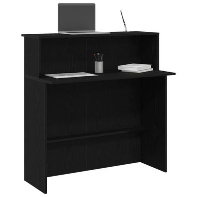 vidaXL Empfangstheke Schwarz 100x50x103,5 cm Holzwerkstoff
