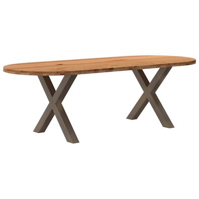 vidaXL Esstisch Hellbraun 240x100x74 cm Massivholz Eiche Oval