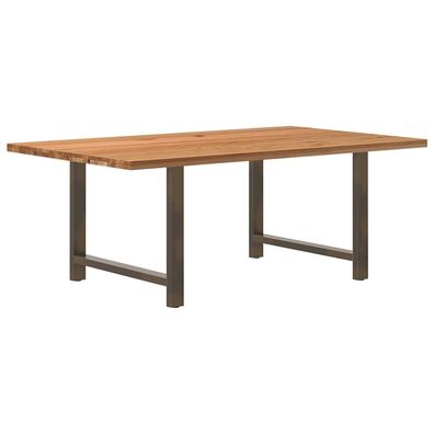 vidaXL Esstisch Hellbraun 200x120x74 cm Massivholz Eiche Rechteckig
