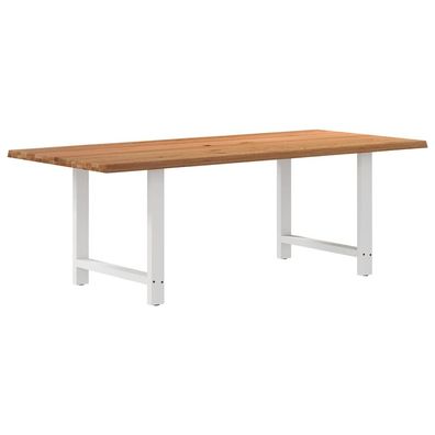 vidaXL Esstisch mit Baumkanten 220x100x74 cm Massivholz Eiche Rechteck