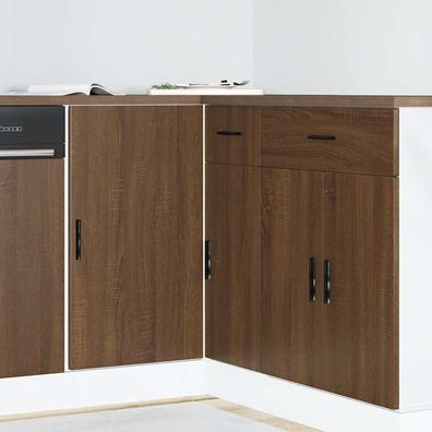 vidaXL Spülenunterschrank Braun Eichen-Optik Holzwerkstoff