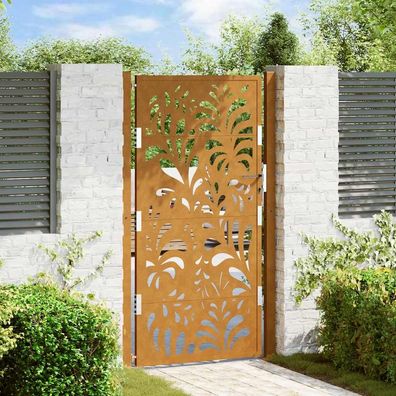 vidaXL Gartentor 105x180 cm Wetterfester Stahl Wellen-Design