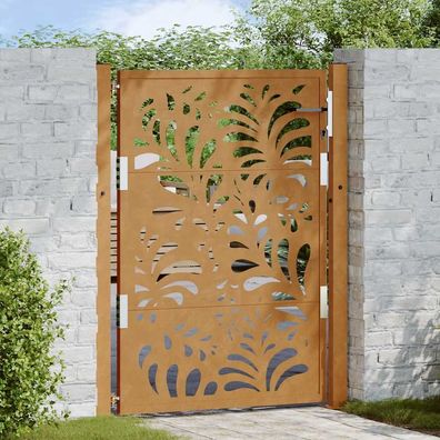 vidaXL Gartentor 105x130 cm Wetterfester Stahl Wellen-Design