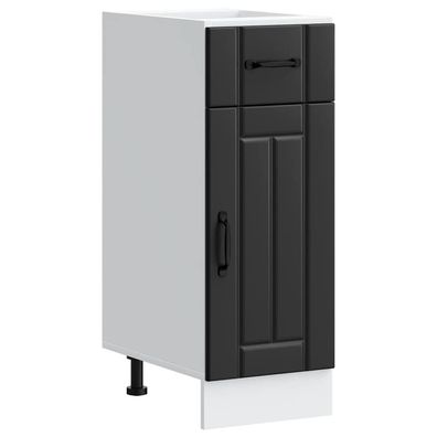 vidaXL Küchen-Unterschrank Lucca Schwarz Holzwerkstoff