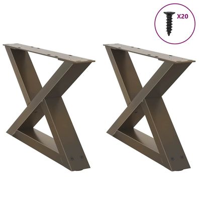 vidaXL Couchtischbeine 2 Stk. Naturstahl 60x(30-31,3) cm Stahl