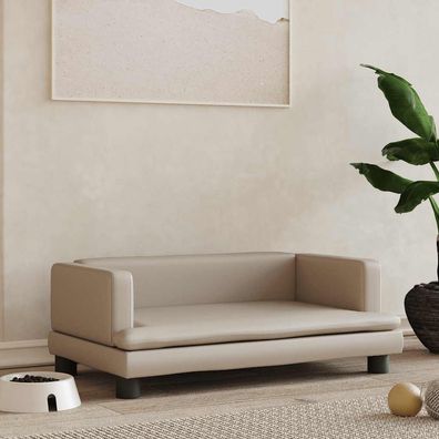 vidaXL Hundebett Cappuccino-Braun 80x45x30 cm Kunstleder