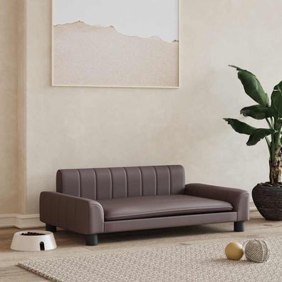 vidaXL Hundebett Braun 90x53x30 cm Kunstleder