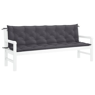 vidaXL Gartenbank-Auflage Anthrazit 200x(50 + 50)x7 cm Oxford-Gewebe