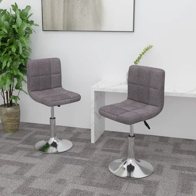 vidaXL Esszimmerstühle 2 Stk. Drehbar Taupe Stoff