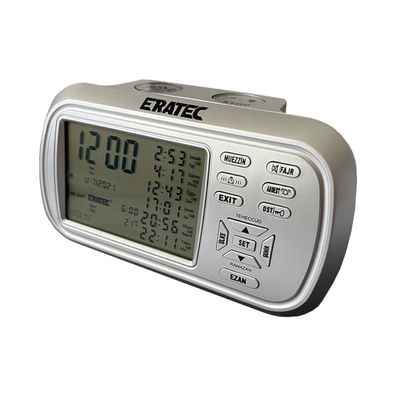 ERATEC AZ6500 Automatische Gebetsuhr – Weltweite Gebetszeiten & Azanruf Silber