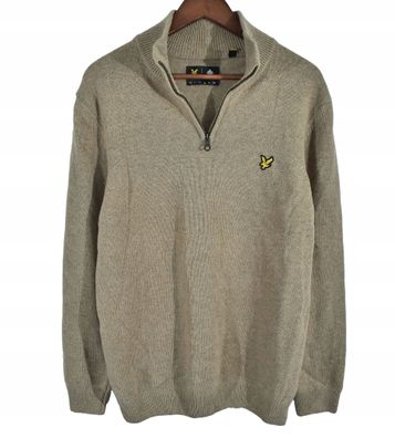 LYLE SCOTT Wolle Herren Pullover mit halbem Reißverschluss L