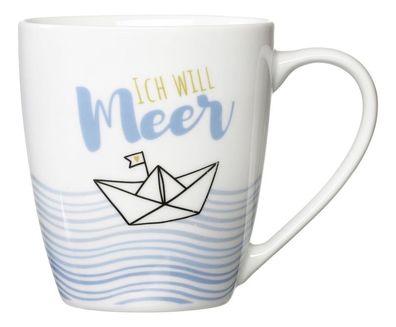 Ritzenhoff Ahoi Kaffeebecher Ich will Meer Blau 360ml Porzellan