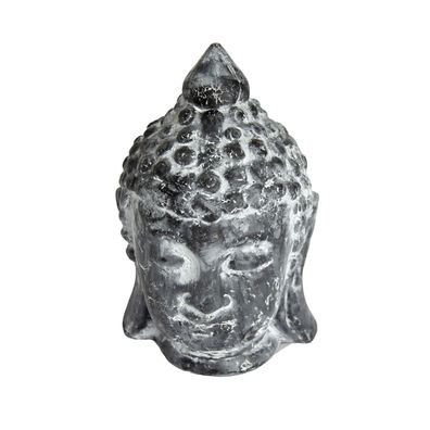 Goldbach Buddha Kopf Schwarz Kunststein Deko Figur
