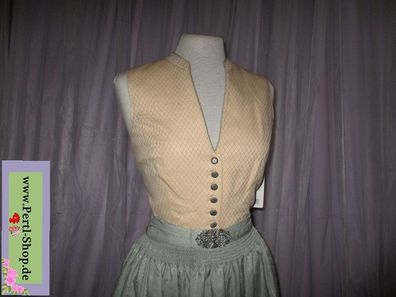 Hoch geschlossenes Dirndl mit Schürze, Gelb, Grün, Gr. 38, neu, Heimatgwand