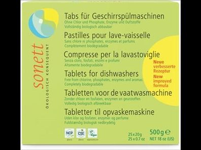 SONETT 3x Tabs für Geschirrspülmaschinen 25x20g