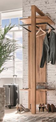 Wandgarderobe 57x200cm 'Lima' Wildeiche massiv