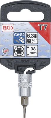 BGS-2557 | Bit-Einsatz | Antrieb Innenvierkant 6,3 mm (1/4") | T-Profil (für Torx) T7