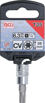 BGS-2565 | Bit-Einsatz | Antrieb Innenvierkant 6,3 mm (1/4") | T-Profil (für Torx)