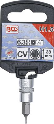 BGS-5152 | Bit-Einsatz | Antrieb Innenvierkant 6,3 mm (1/4") | Innensechskant 1,5 mm