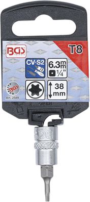 BGS-2589 | Bit-Einsatz | Antrieb Innenvierkant 6,3 mm (1/4") | T-Profil (für Torx) T8
